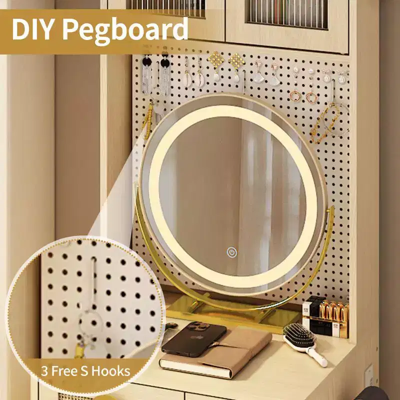 Karl Home Makeup Vanity Set with LED Lights and Power Outlets