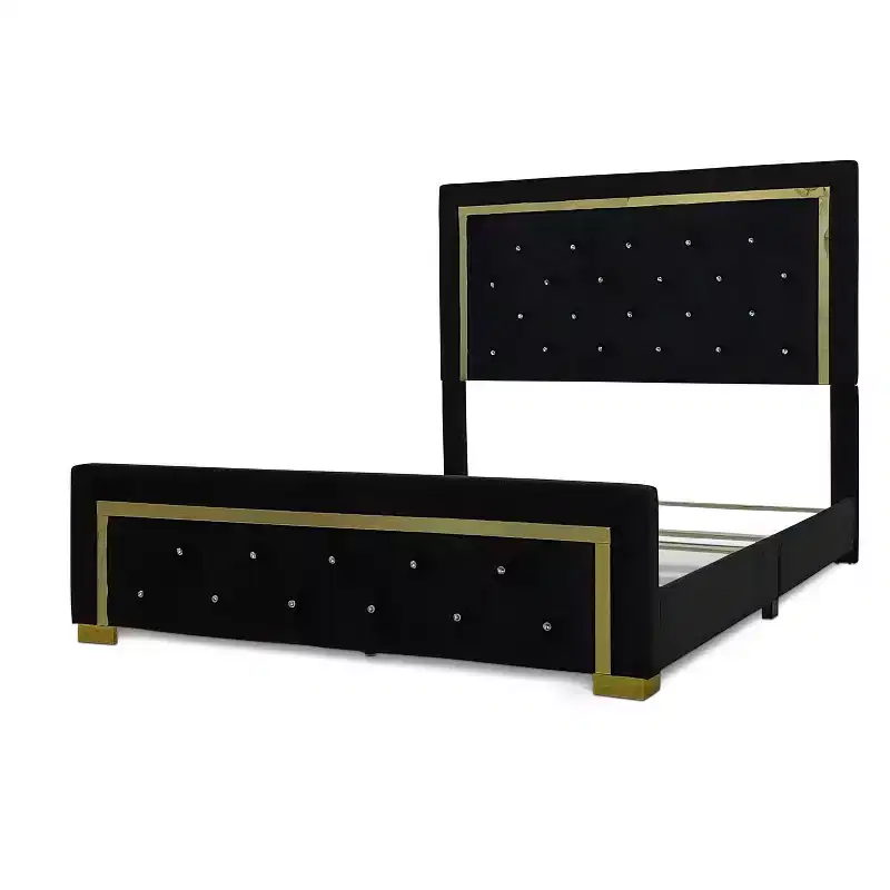 Home Design Deena Panel Bed Black