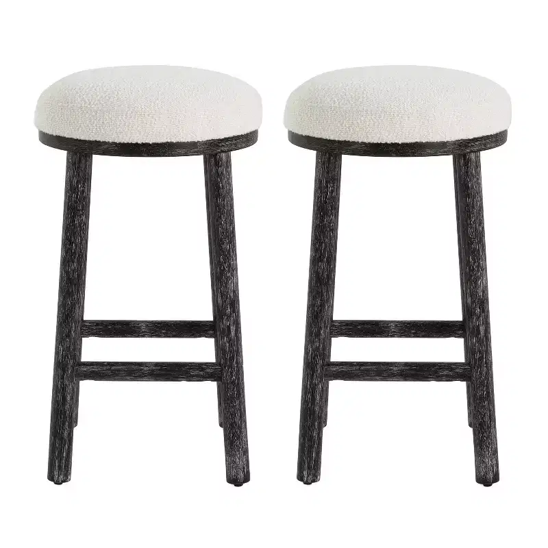 Christopher Knight Home Patsy Modern Minimalist Rubberwood Upholstered Counter Stools (Set of 2)