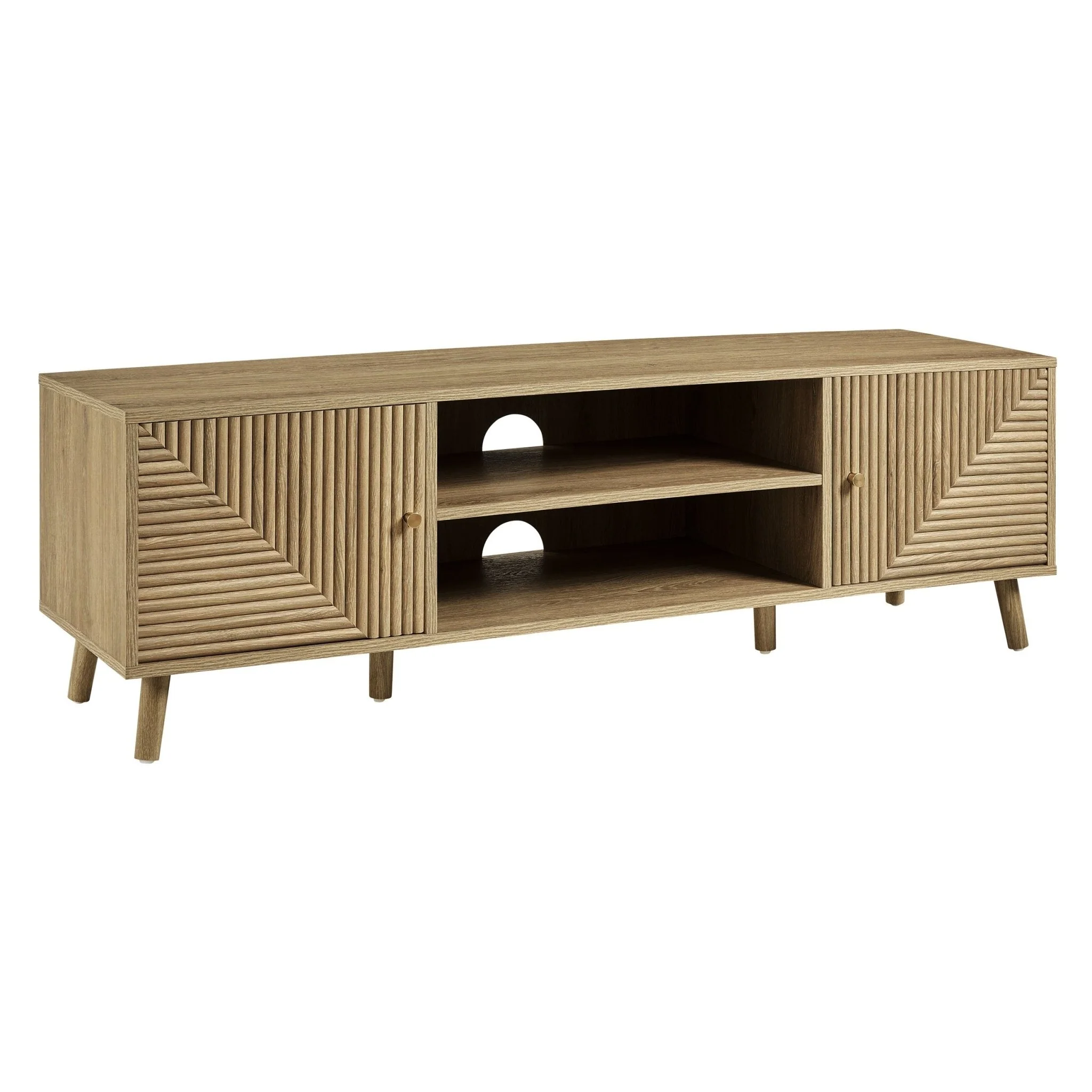 Scandi Light Wood TV Unit with Drawer Storage for TVs up to 60 Inch for Living Room