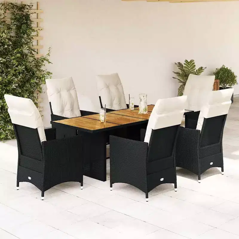 vidaXL Garden Dining Set PE rattan 6-seater