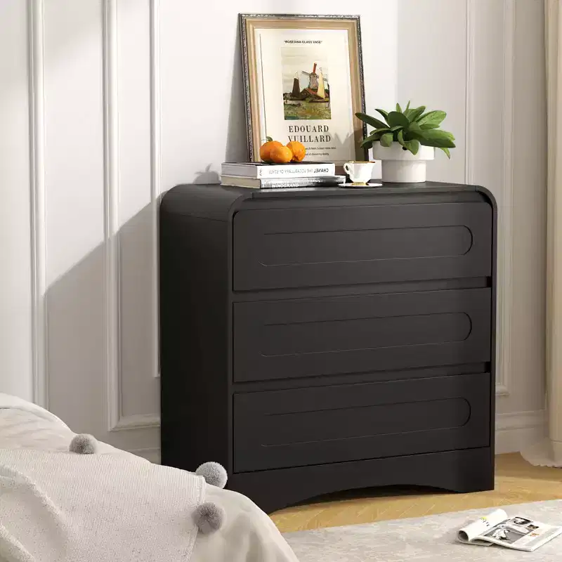 3 Drawer Dressers for Bedroom, 32 Wide Wood Storage Dresser Chest of Drawers Organizer