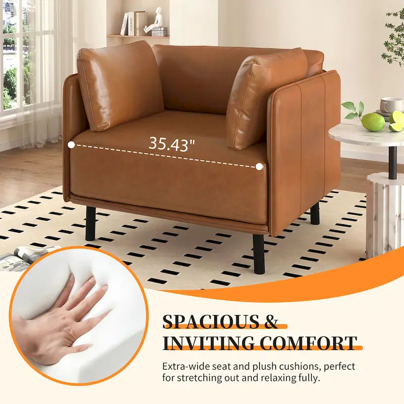 Daphne Faux Leather Lounge Chair by Christopher Knight Home
