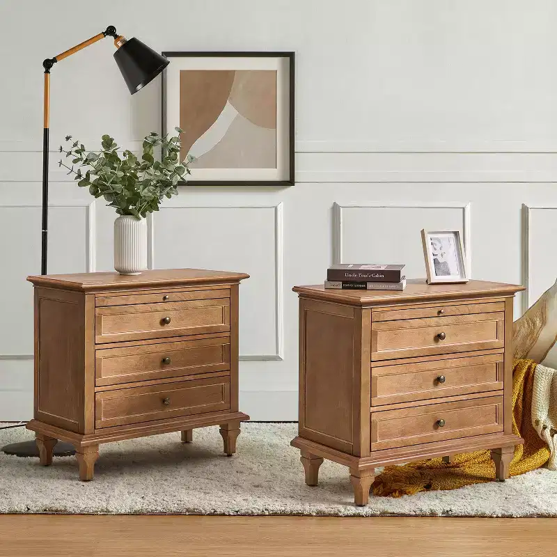 Giorgio 3 - Drawer end table with Built-In Outlets Set of 2|HULALA HOME