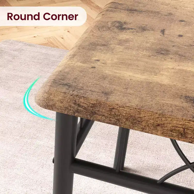 Rectangle Kitchen Table, with 4 Upholstered Chairs