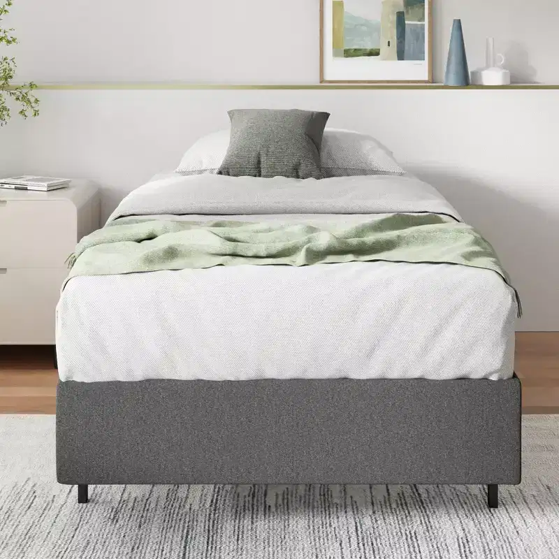 Zinus 9 Inch Twin WonderBox(TM) Smart Box Spring, Quick Assembly Mattress Foundation, Durable Metal Frame, Grey
