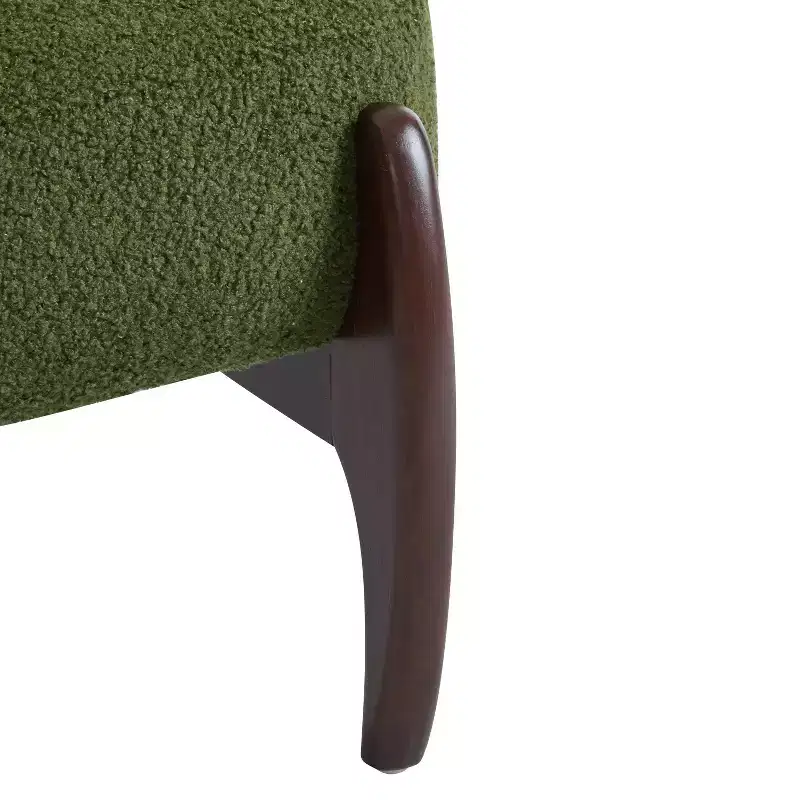 Christopher Knight Home Set of 2 Landon Modern Rubberwood Boucle Upholstered Accent Chairs Green