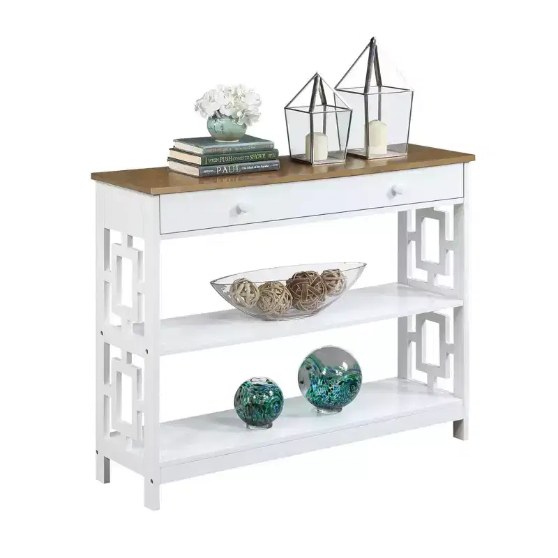 Town Square 1 Drawer Console Table with Shelves - Breighton Home