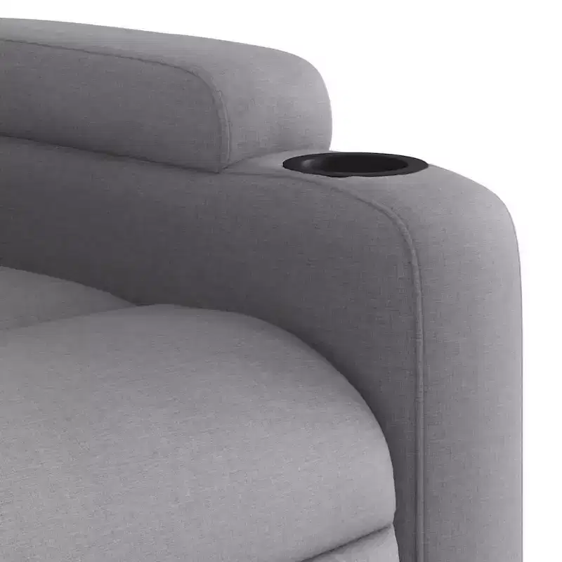vidaXL Light Gray Fabric Recliner Chair - 6-Point Vibration Massage, Adjustable Backrest & Footrest