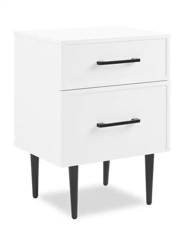 Bedside 2-Drawer Nightstand, 18W x 25.75H