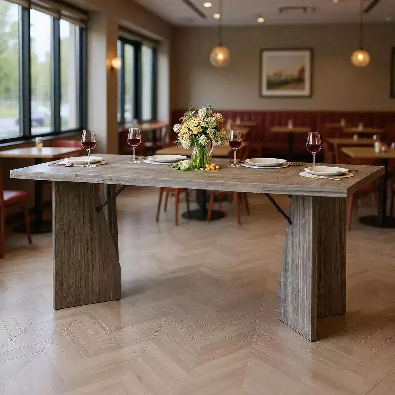 GustoWave 70.9'' Dining Table for 6, Wooden Thickened Long Desk