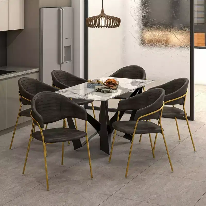 Upholstered Dining Chair Set of 2 Velvet Camelback Stainless Steel Legs 330 lbs
