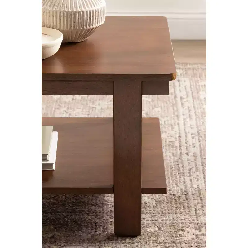 Wood Two-Tier Coffee Table 36''W x 20''D x 18.5''H