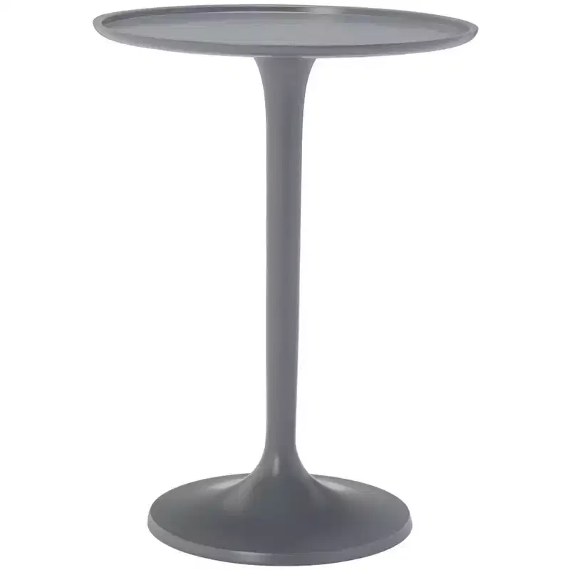 Round Polished Aluminum Art Deco Accent Table