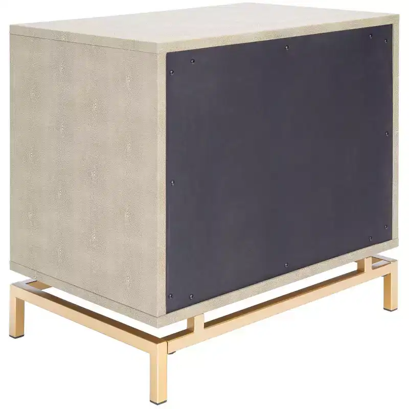 Meilana 1 Self 1 Drawer Nightstand - NST6403 - Light Taupe/Brass - Safavieh