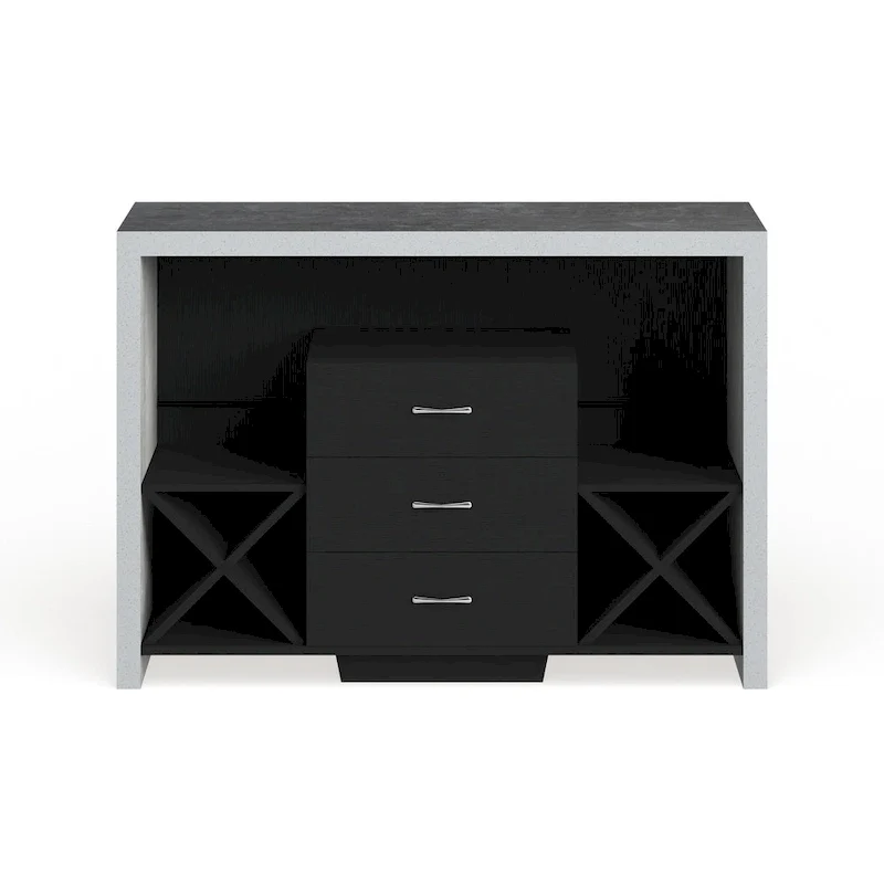 Furniture of America Mystal Industrial Concrete-like 3-drawer Buffet