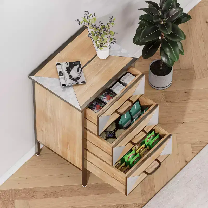Wooden Floor Entryway Storage Cabinet, 3-Drawer Freestanding Console Table Organizer for Living Room Bedroom Hallway Office Bathroom Kitchen