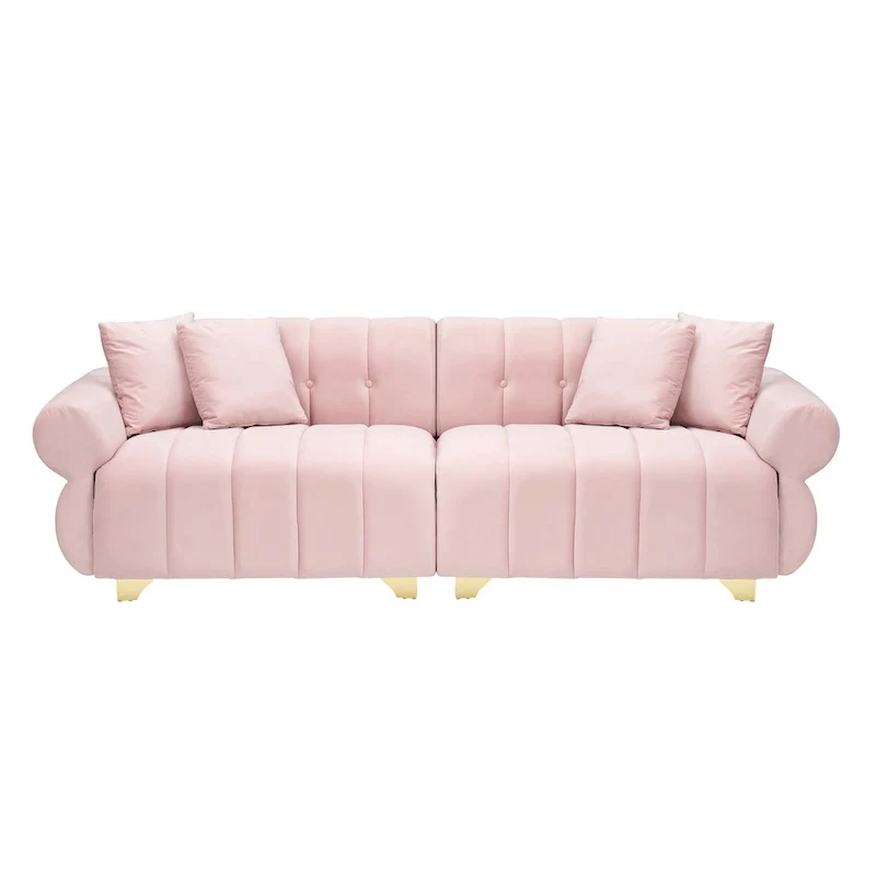 Pink 89 Velvet 3-seater Sofa with Spring-Wrapped Cushions