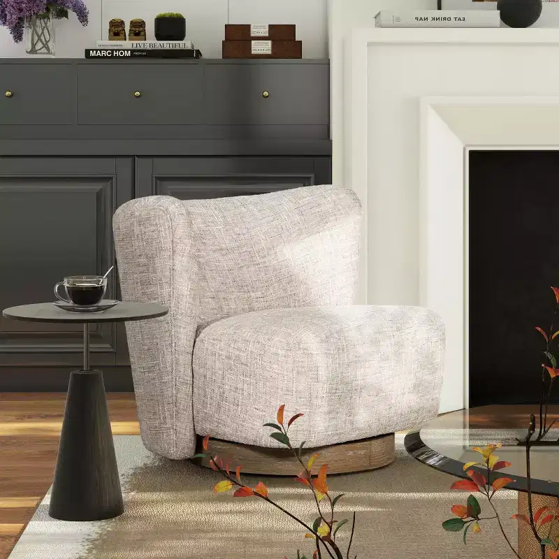 Christopher Knight Home Spenser Modern 31.5 Chenille Upholstered Swivel Chair