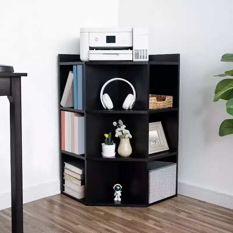Home Imports Emporium Corner Storage Shelf  9-Cube Organizer Cabinet with USB Ports, Outlets, Ideal for Small Spaces
