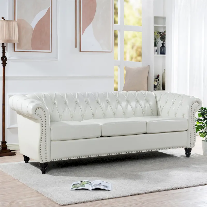 84 Chesterfield Rolled Arm 3 Seater Sofa