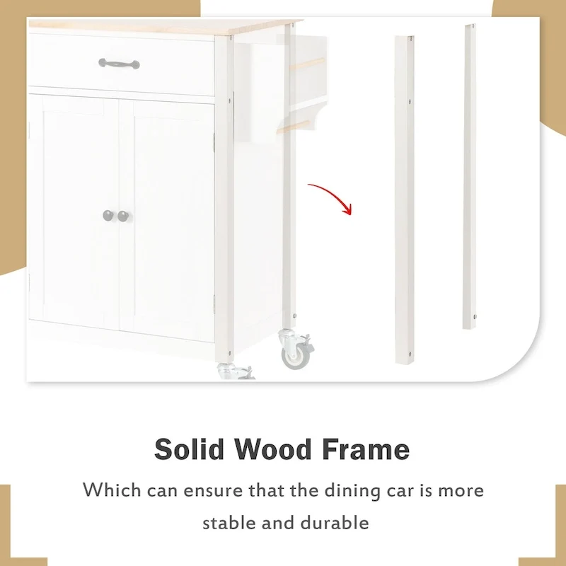 Kitchen Island Finish with Wood Top Kitchen Cart