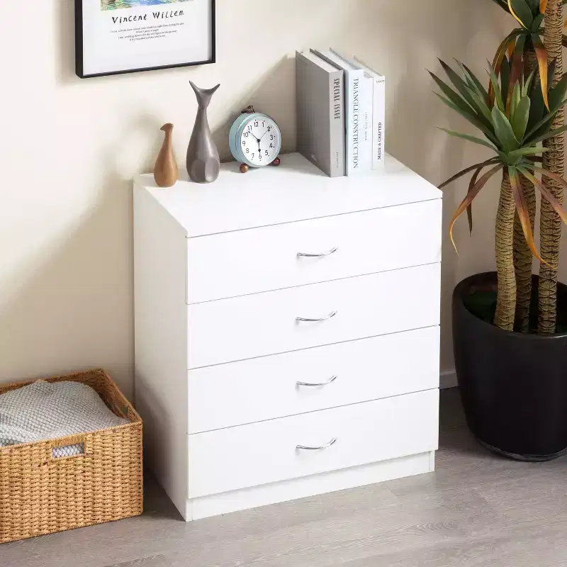 MAYEERTY 4 Drawer Storage Chest Clean Lines Space Saving for Entryway Bedroom