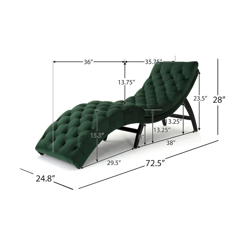 Garret Tufted Velvet Chaise Lounge by Christopher Knight Home