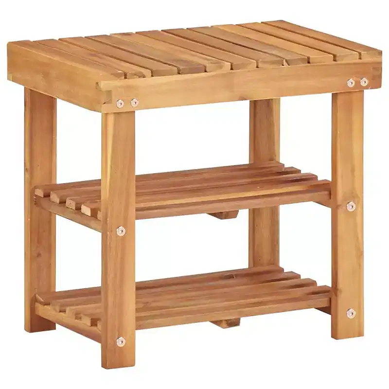 vidaXL Shoe Rack Bench Shoe Storage Organizer Shelf Holder Solid Acacia Wood