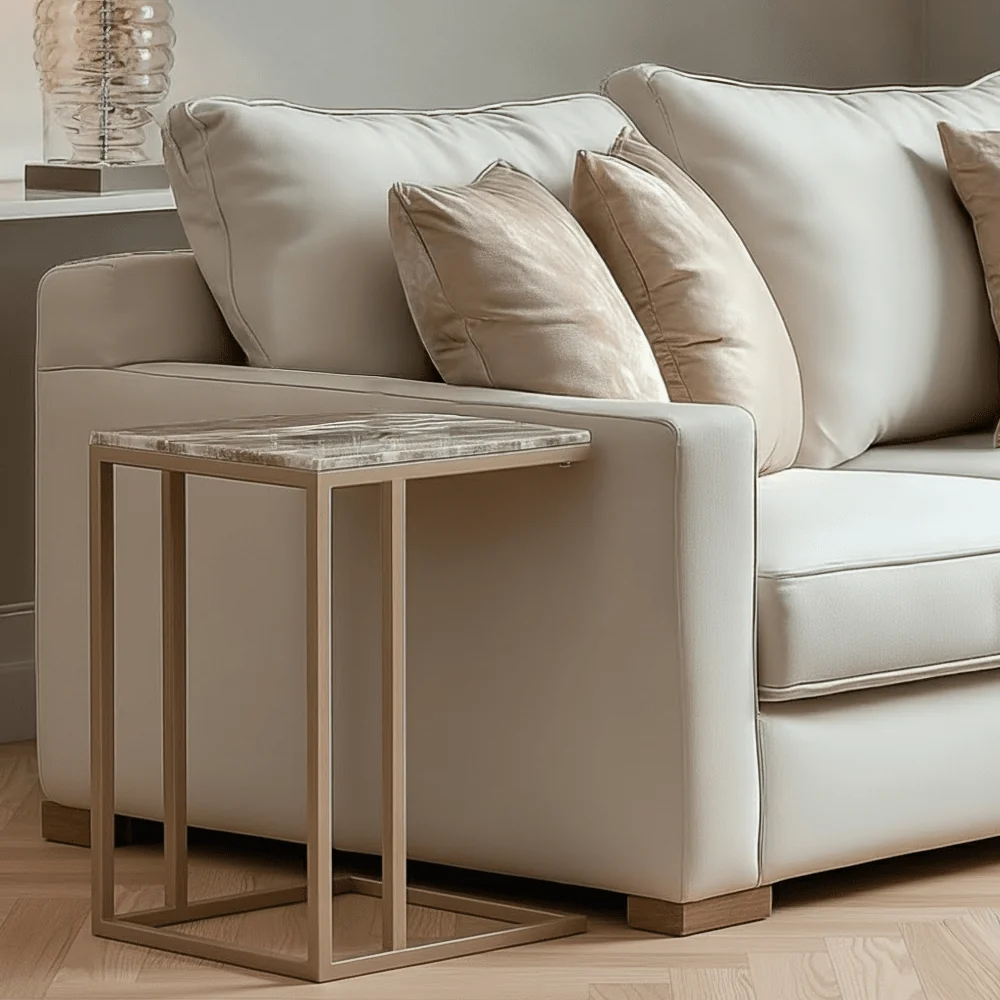 Taupe & Marble Sofa Table