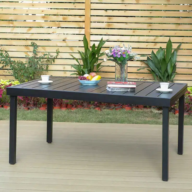 7pc Outdoor Dining Set with Swivel Chairs & Cushions & Expandable Table - Captiva Designs: Weather-Resistant, Steel Frame