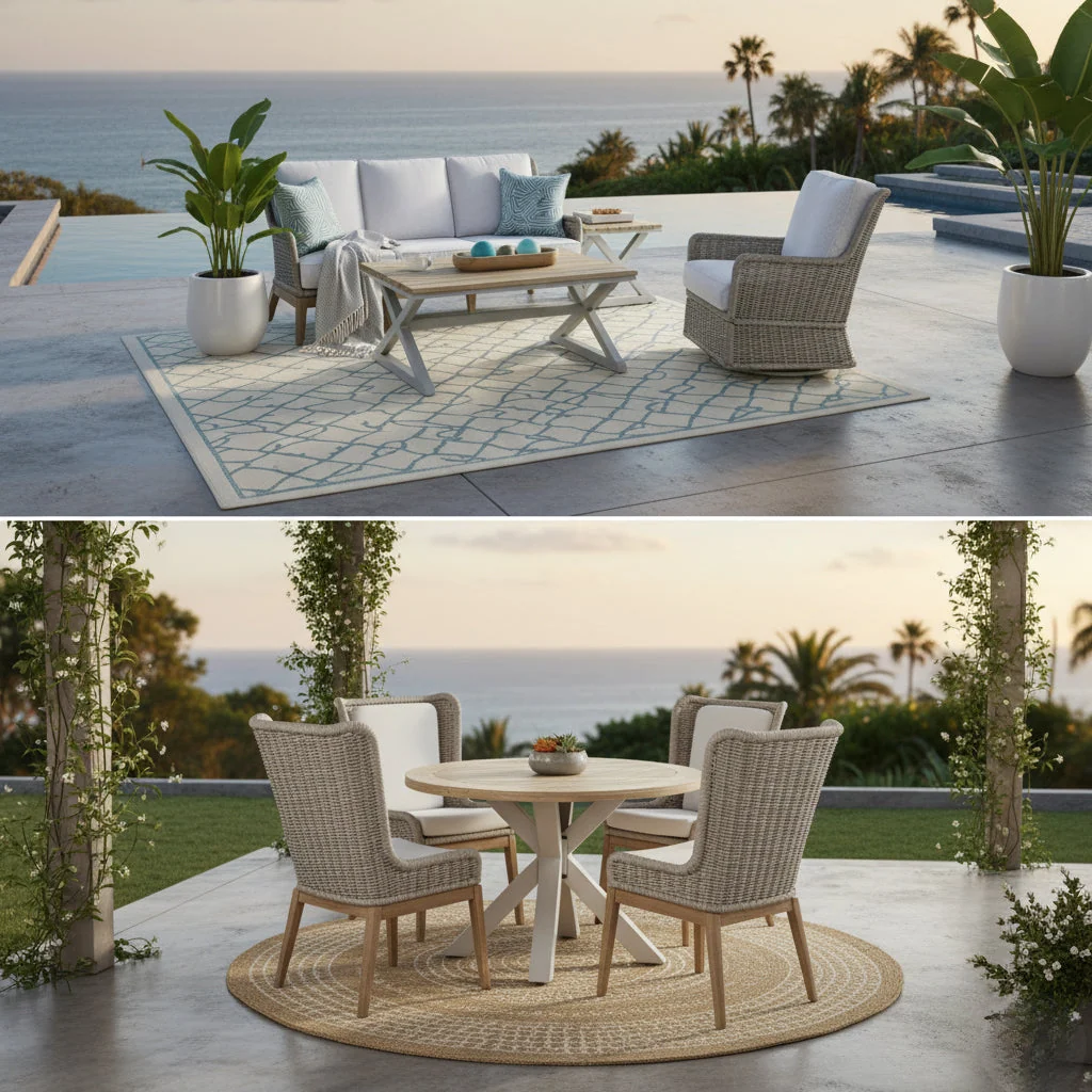 Outdoor Wicker Patio Lounge Chair with Frost Grey Rope Weave