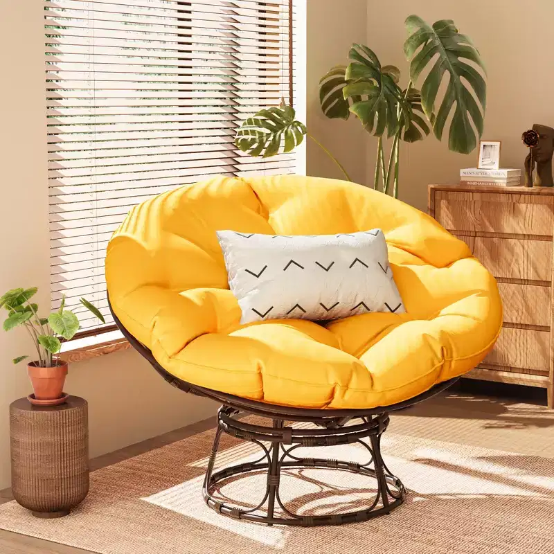 Papasan Patio Chair with Cushions