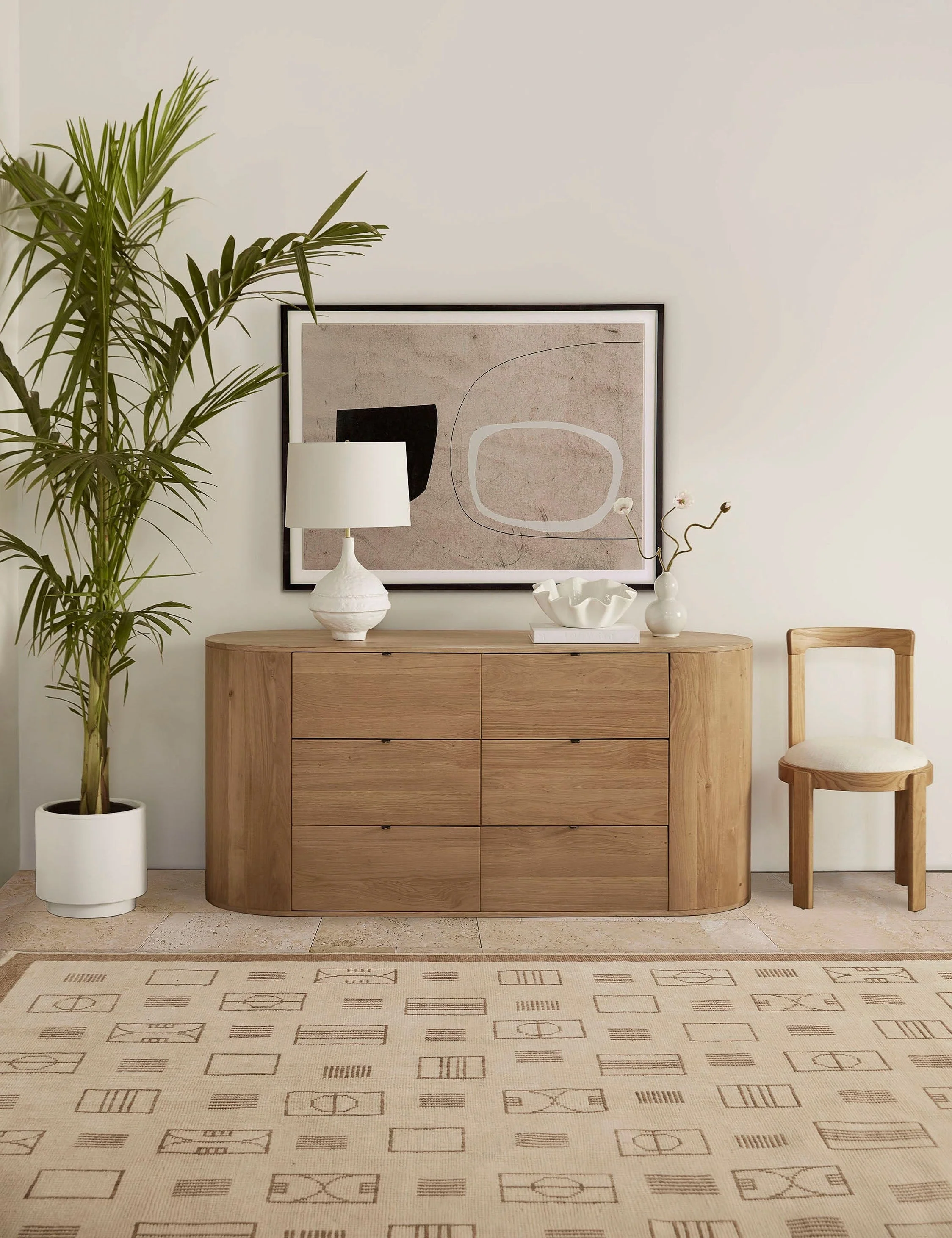 Dresser Crafted from solid oak wood, the six-drawer dresser is a beautifully versatile piece for your bedroom. Featuring soft-closing, felt-lined