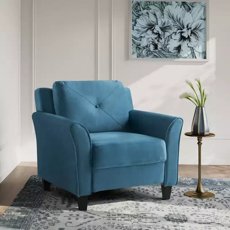Blue velvet chair
