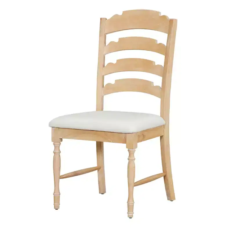4-Piece Vintage Upholstered Dining Chairs, Serrated Backs, Dining Room, Natural