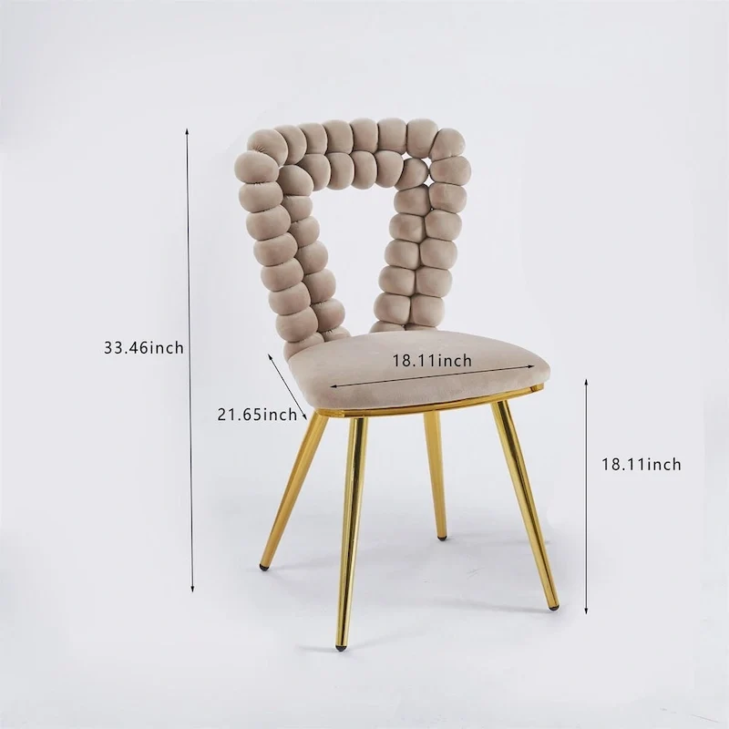 GEITIN Modern Dining Chair with Metal Legs Set of 2