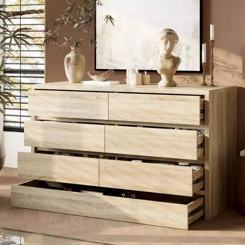 Rolling Storage Cabinet, 9-Drawer with Flip-Top Hidden Compartments & Foot-Activated Drawer, Living Room Organizer Dresser