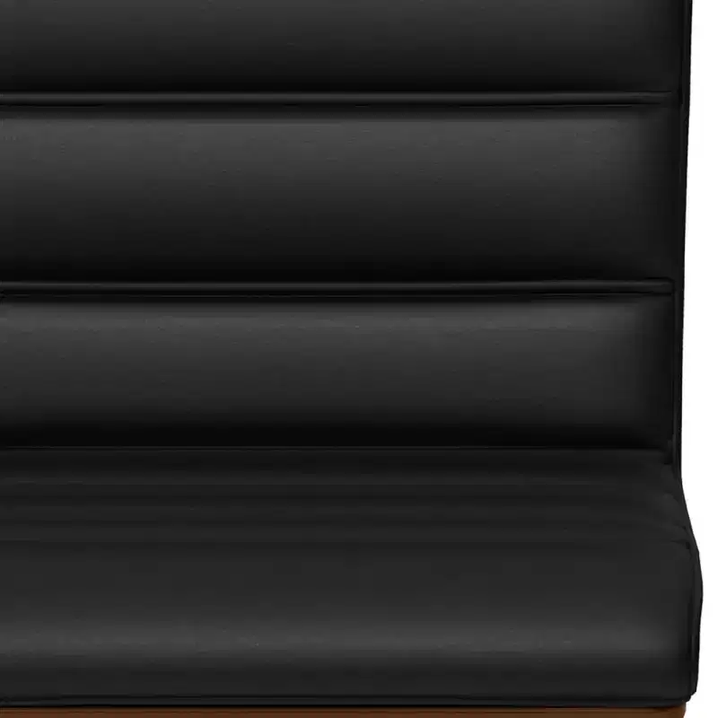WyndenHall Madigan Barstool Black: Mid-Century Modern, Adjustable Height, Faux Leather Upholstery, Wood & Metal Frame