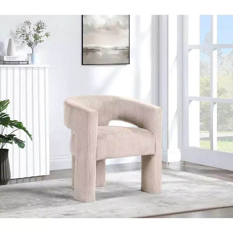 Meridian Furniture,Riz Corduroy Fabric Accent/Dining Chair