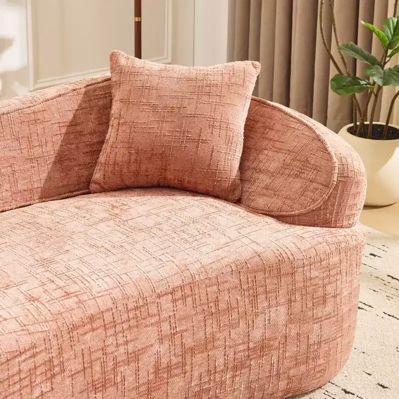 Clihome Curved Two-Person Compress Sofa with Armrests & 2 Pillows
