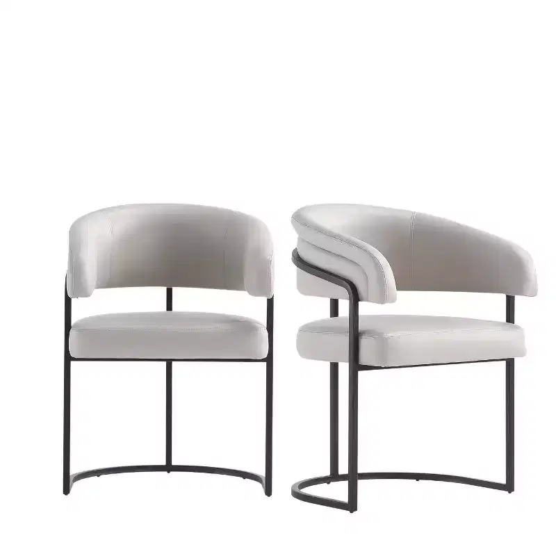 Manhattan Comfort Set of 2 Augusta Modern Leatherette Upholstered Dining Chairs