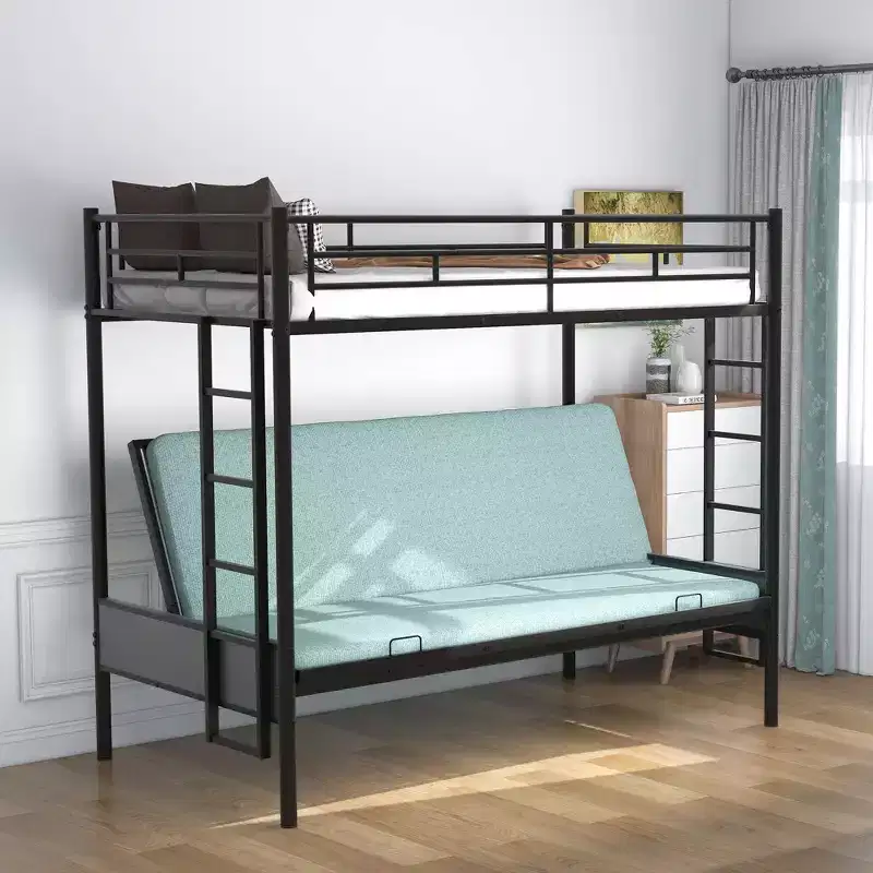 Metal Twin over Full Bunk Bed with Adjustable Lower Bunk 72''H x 78''W x 41.4''D
