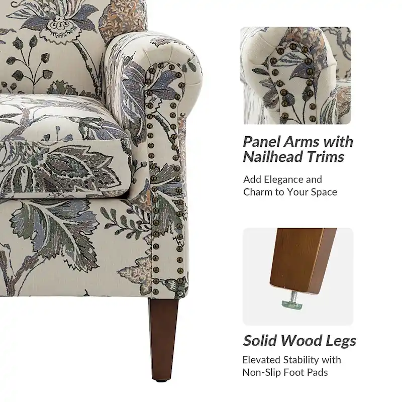 Giampiero Living Room Armchair with Nailhead Trims Set of 2 by HULALA HOME