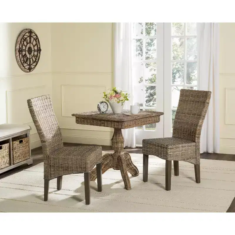 Ozias 19 H Wicker Dining Chair (Set of 2) - SEA8014 - Safavieh