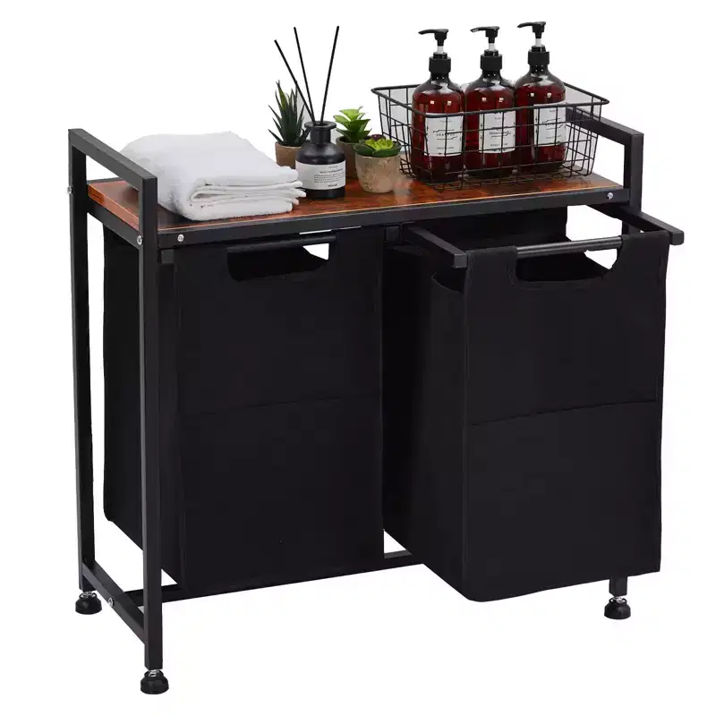 Large Capacity Laundry Hamper with Adjustable Shelf  2/3/4 Removable Pull-Out Oxford Baskets  Divided Laundry Sorter for Bathroom, Bedroom, Dorm