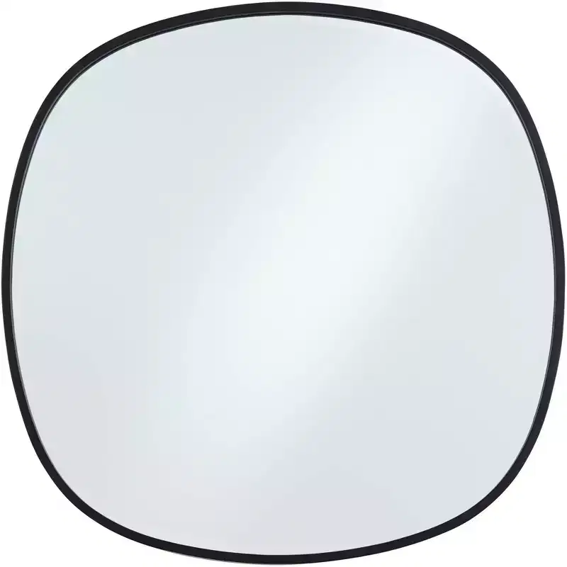 34-Inch Black Frame Wall Mirror, Rectangular Decorative Mirror for Living Room and Bedroom