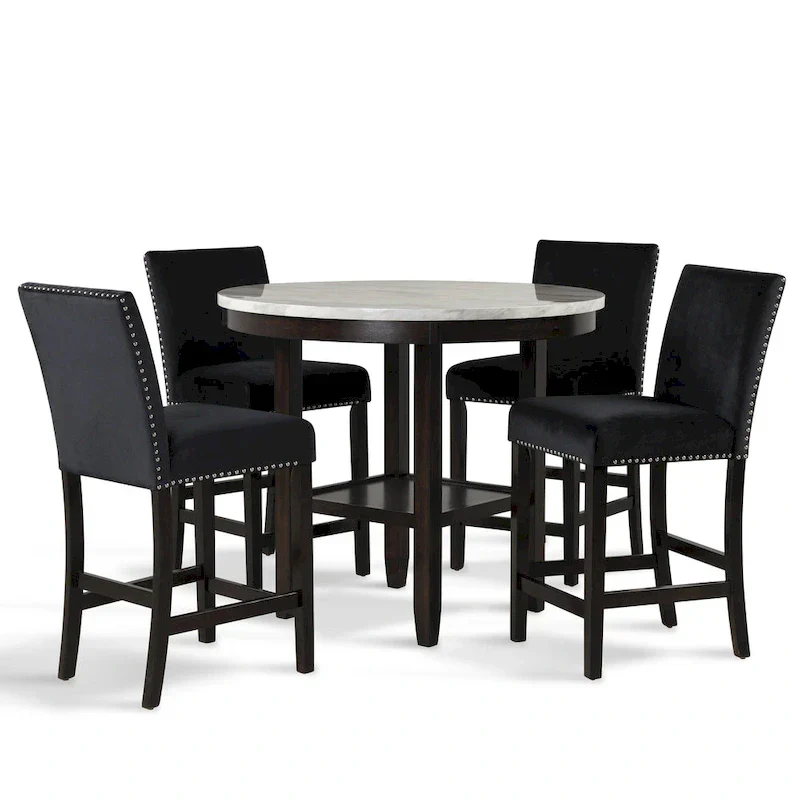 New Classic Furniture Reginald 5-Piece Round Counter Set