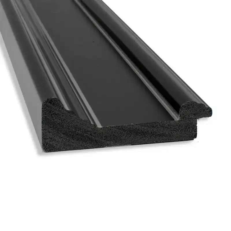 44 x 33 Non-Beveled Ridge Black Wall Mirror - Amanti Art: Modern Rectangle, Polystyrene Frame, Includes Mount Hardware