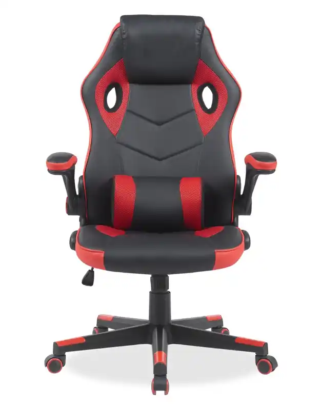 26.7 Ergonomic Gaming Chair with Lumbar Cushion - Black & Red